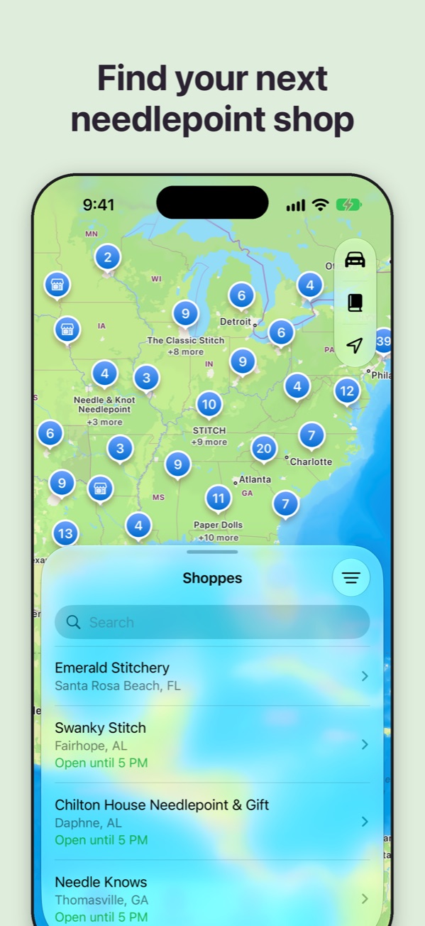 Find your next needlepoint shop